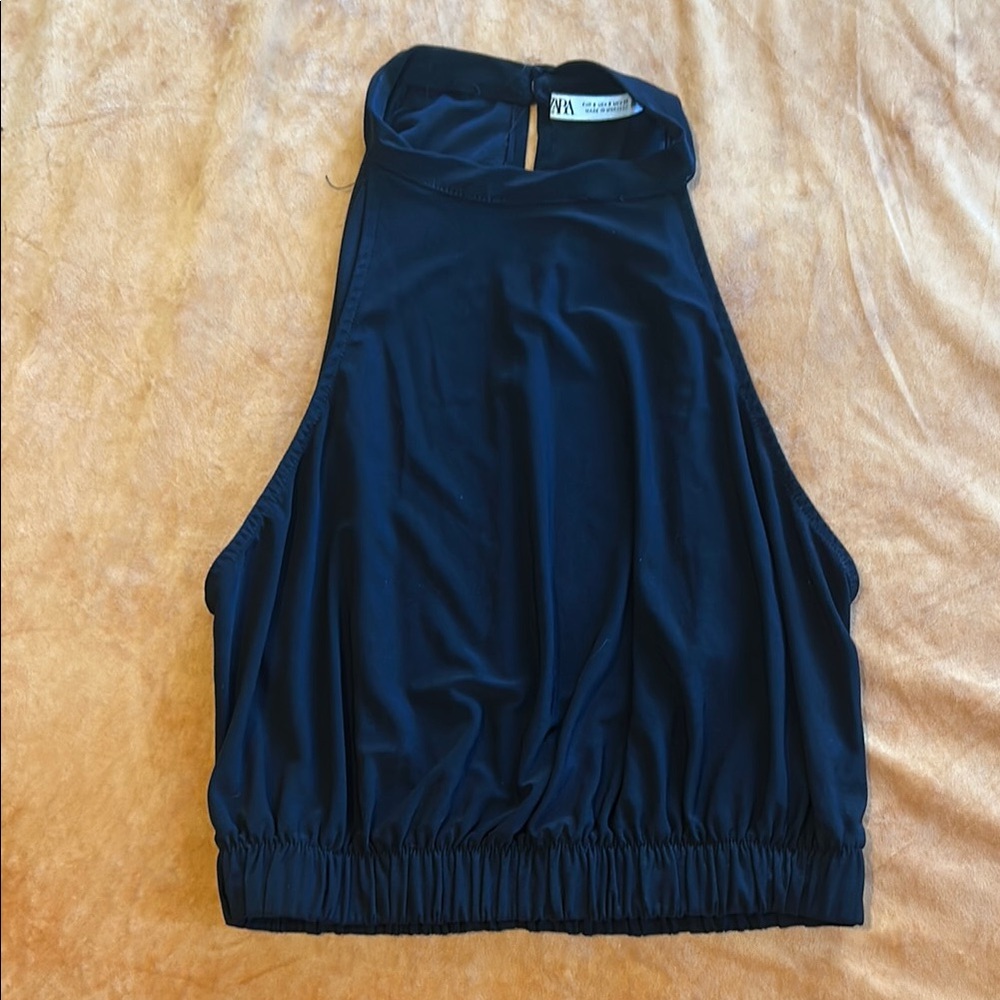 Zara Black Halter Tank Top